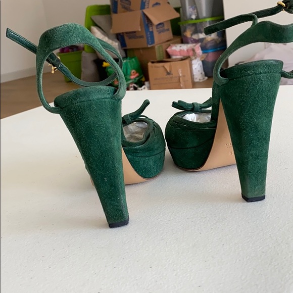 Green suede Gucci heels - Picture 9 of 12